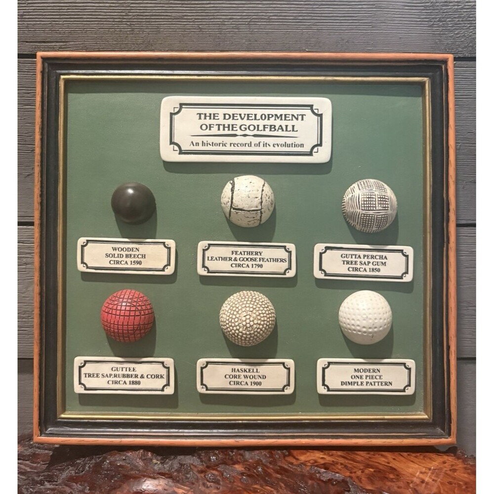 The Development Of The Golf Ball Framed 3D Historic Wall Plaque Picture